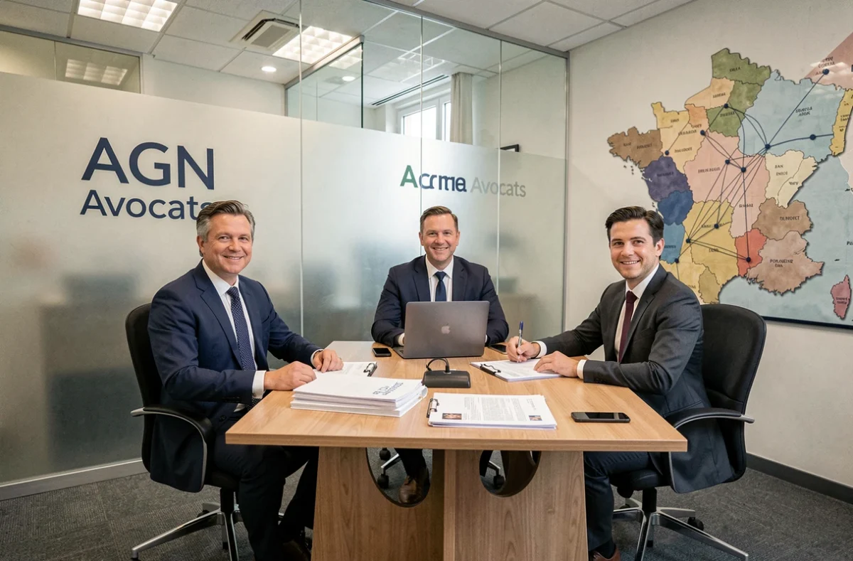 AGN Avocats Bordeaux, réseau national d'avocats avec une équipe de juristes locaux réunis en réunion de travail