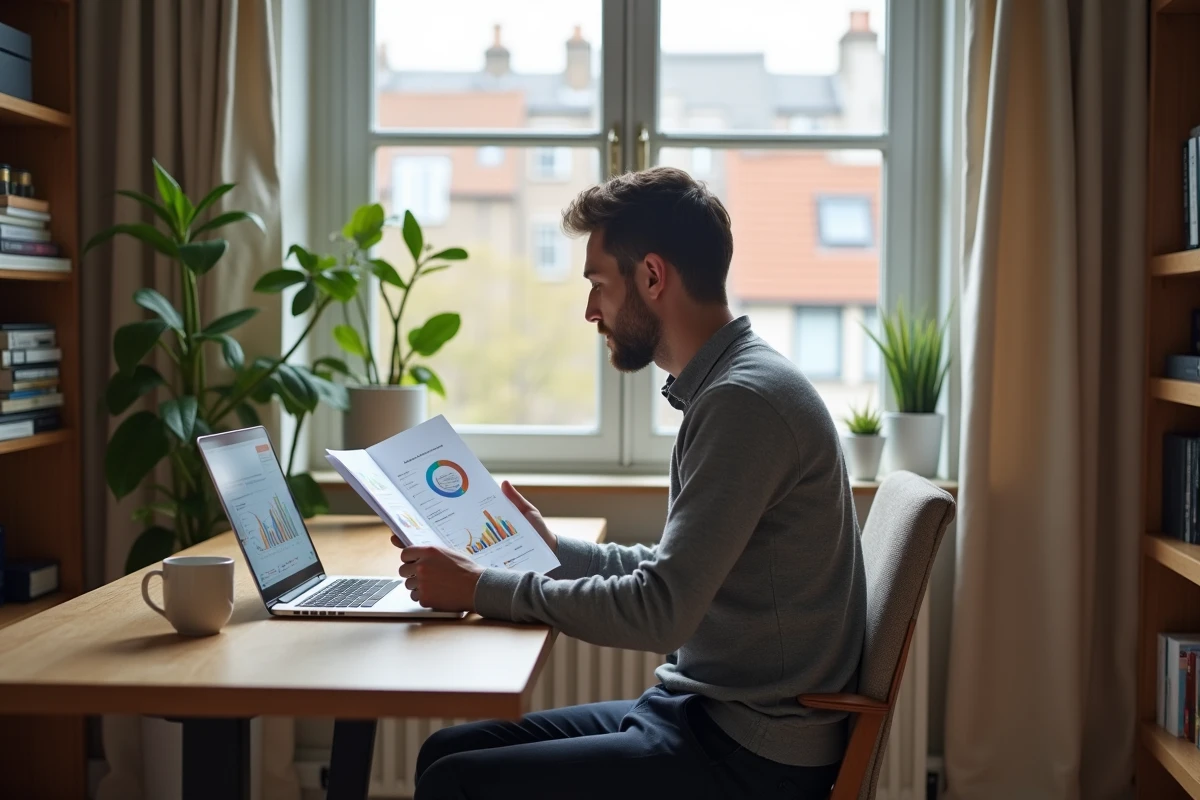 Consultant marketing étudiant un rapport d'impact consommateur pour optimiser le pricing dans un bureau à domicile