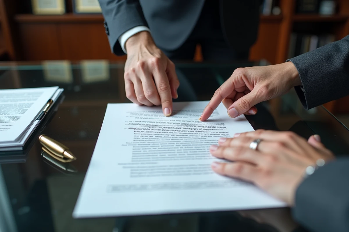 Gros plan sur un contrat de devis signé lors d'une consultation juridique sur les droits de rétractation