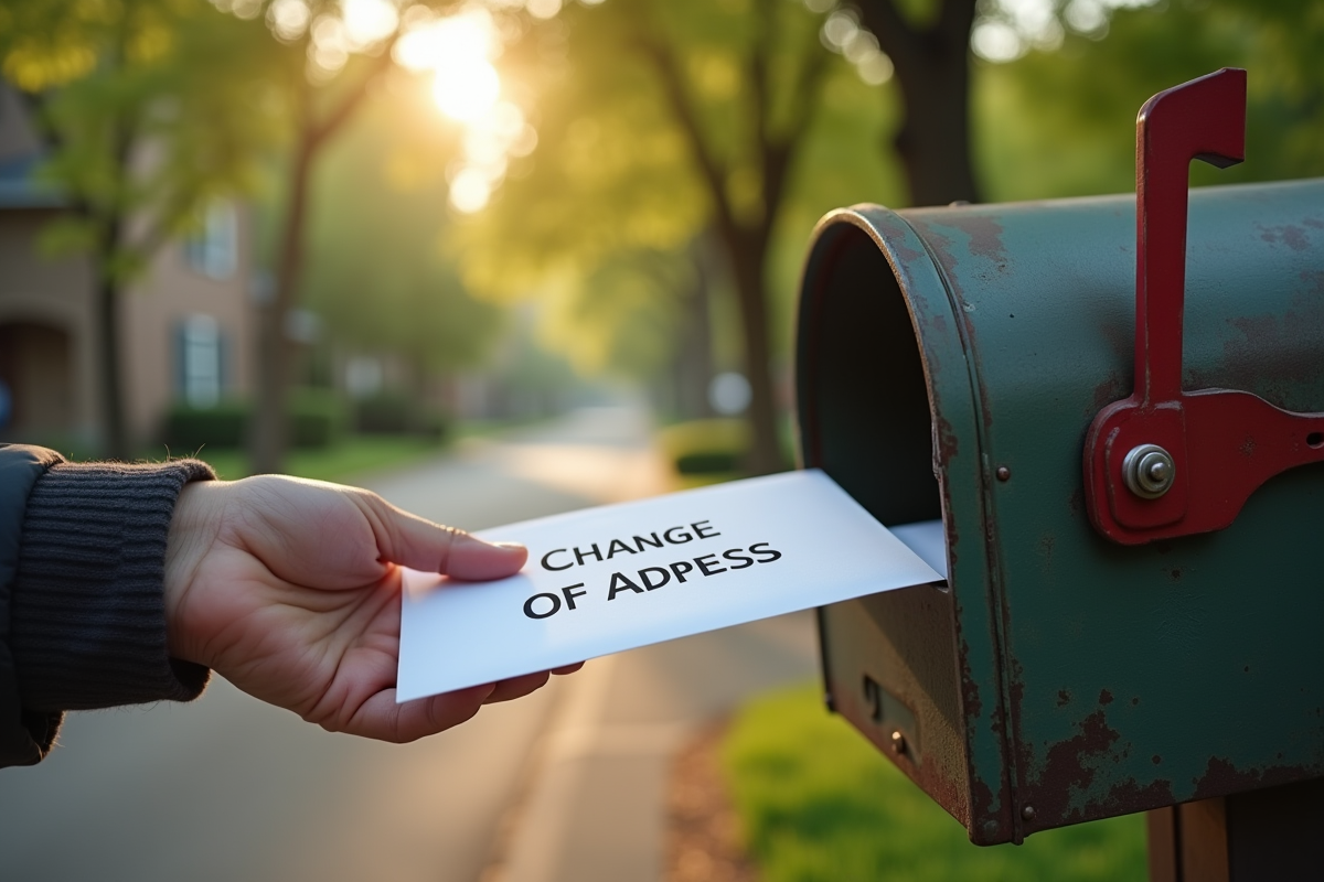 Main déposant une enveloppe de changement d