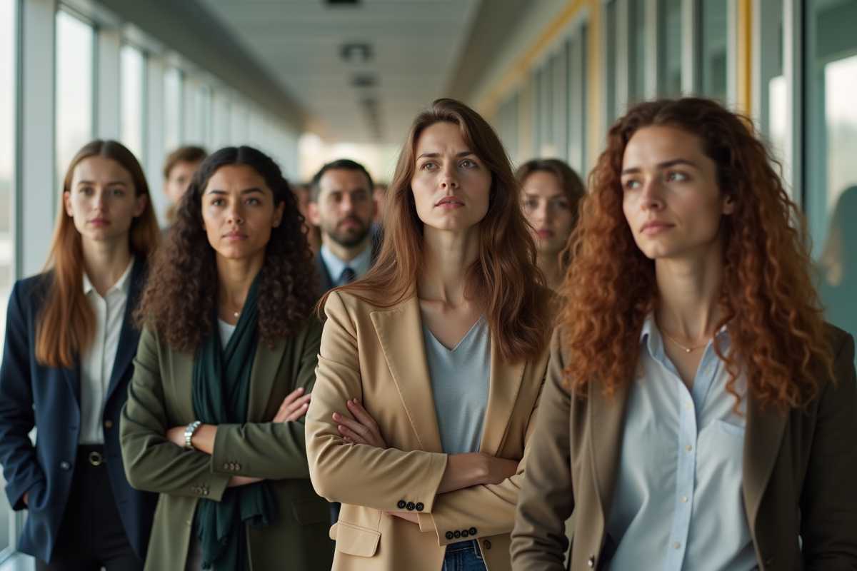 Groupe de personnes attendant leur tour pour un entretien d